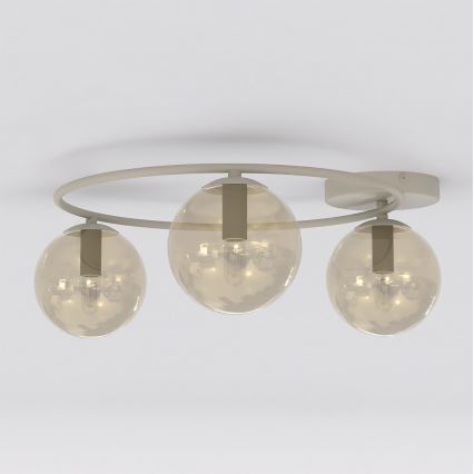 Loftlampe SOPRA 3xE14/10W/230V beige/røget beige