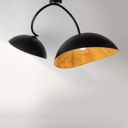 Loftlampe på stang SPACE 2xE27/60W/230V sort/kobber