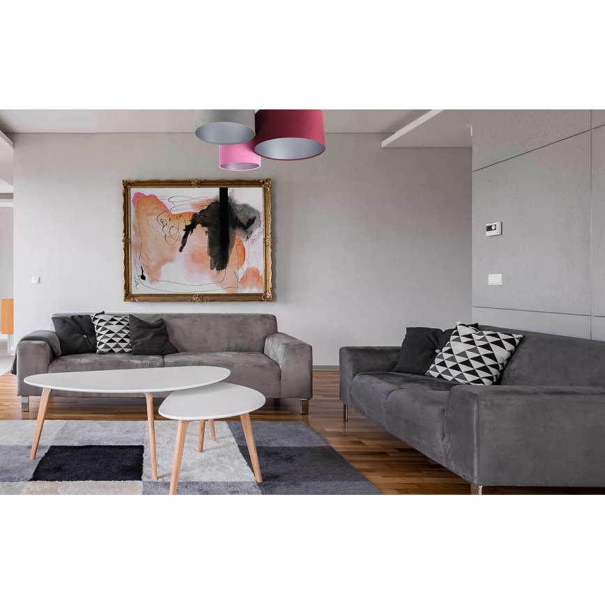 Loftlampe SPACE 3xE27/60W/230V rød/grå/lyserød