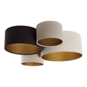Loftlampe SPACE 4xE27/60W/230V beige/brun/guldfarvet