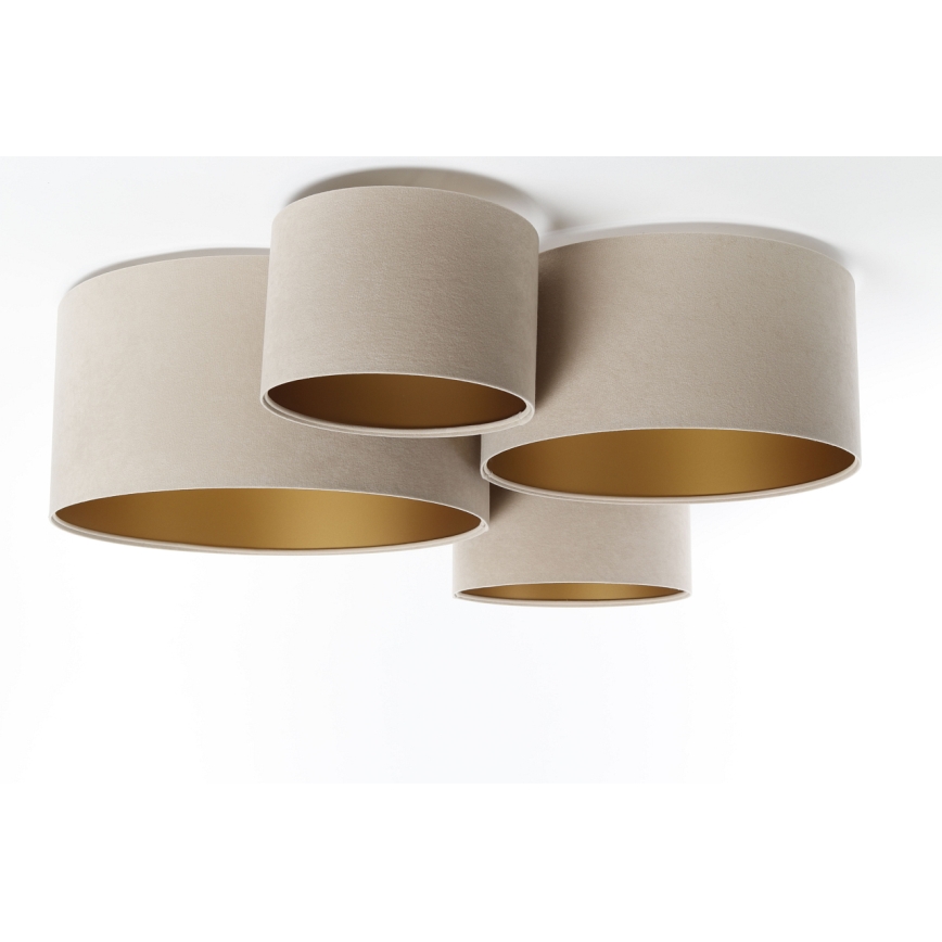 Loftlampe SPACE 4xE27/60W/230V beige/guldfarvet