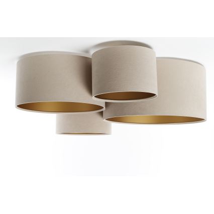 Loftlampe SPACE 4xE27/60W/230V beige/guldfarvet
