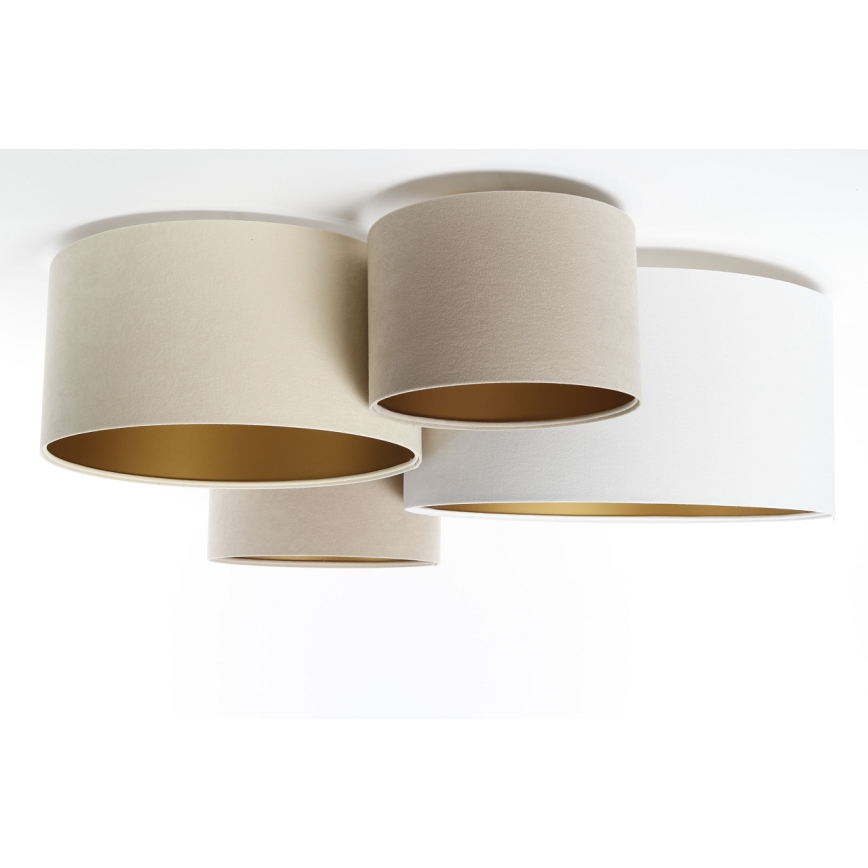 Loftlampe SPACE 4xE27/60W/230V beige/hvid/guldfarvet