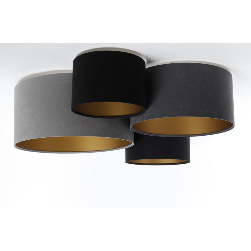 Loftlampe SPACE 4xE27/60W/230V grå/sort/guldfarvet