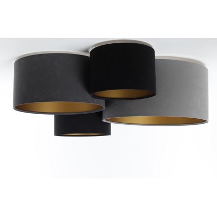 Loftlampe SPACE 4xE27/60W/230V grå/sort/guldfarvet