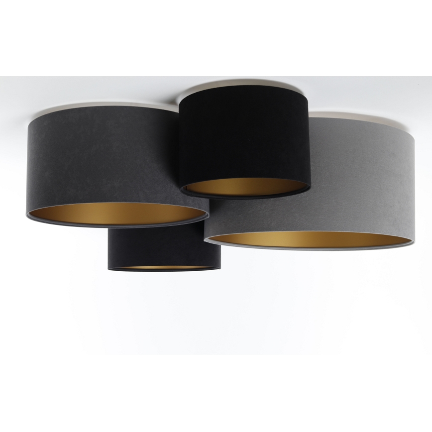 Loftlampe SPACE 4xE27/60W/230V grå/sort/guldfarvet