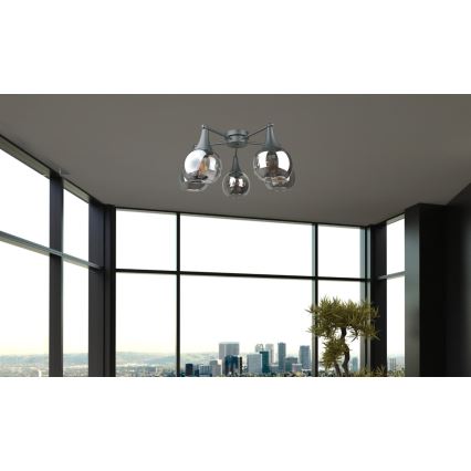 Loftlampe STAR 5xE27/60W/230V sort/røget sort