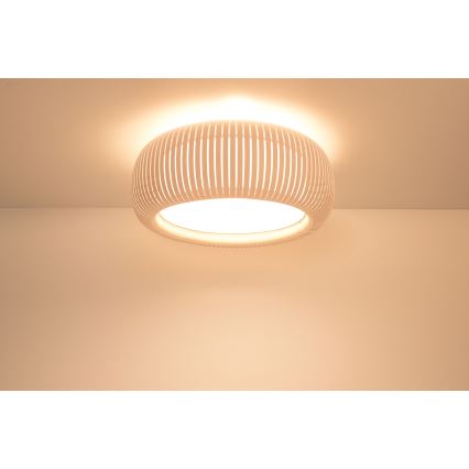 Loftlampe STRIPES 2xE27/40W/230V Ø 55 cm creme/hvid