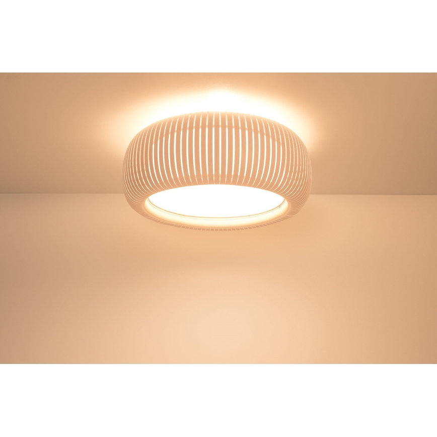 Loftlampe STRIPES 2xE27/40W/230V Ø 55 cm creme/hvid