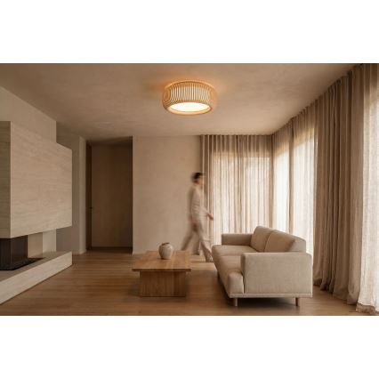 Loftlampe STRIPES 2xE27/40W/230V Ø 55 cm creme/hvid