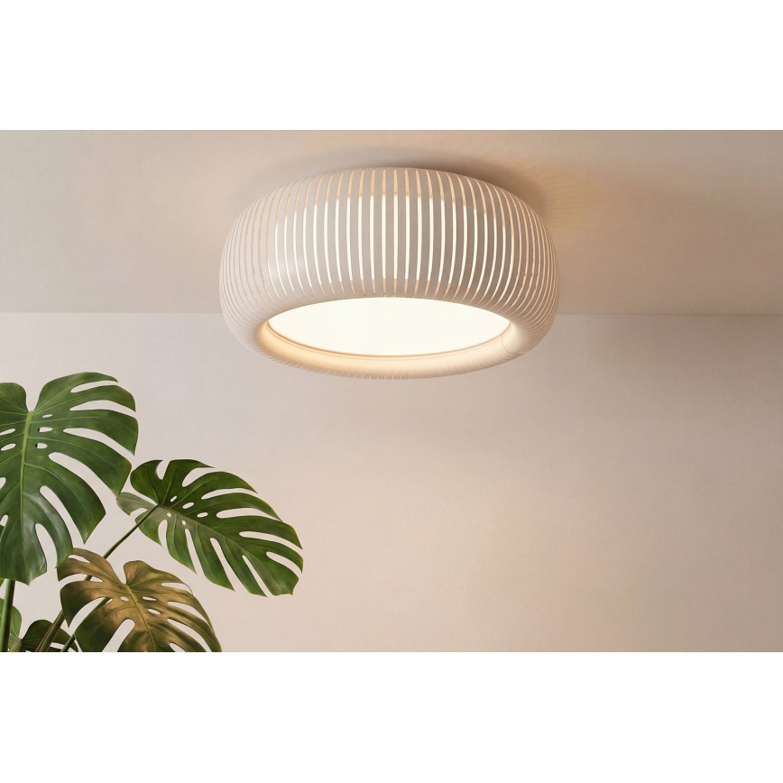 Loftlampe STRIPES 2xE27/40W/230V Ø 55 cm creme/hvid