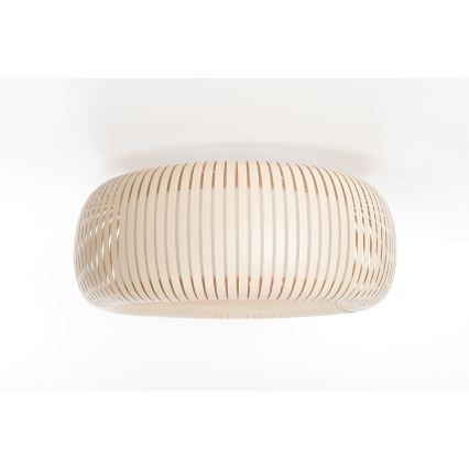 Loftlampe STRIPES 2xE27/40W/230V Ø 55 cm creme/hvid
