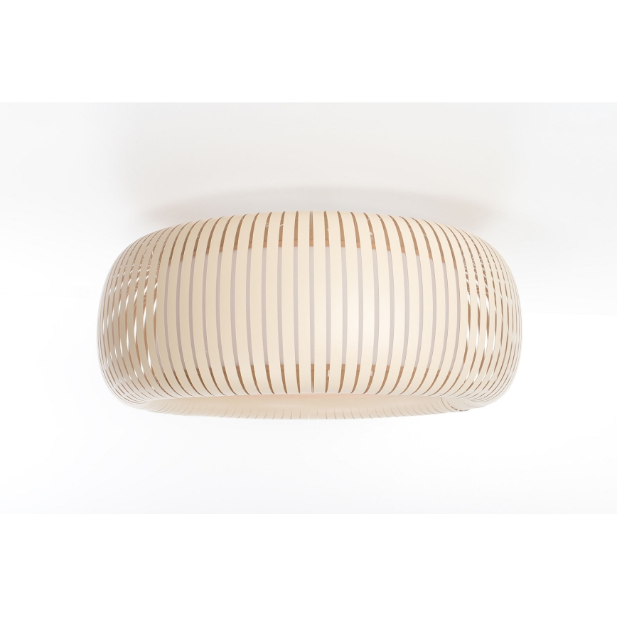 Loftlampe STRIPES 2xE27/40W/230V Ø 55 cm creme/hvid