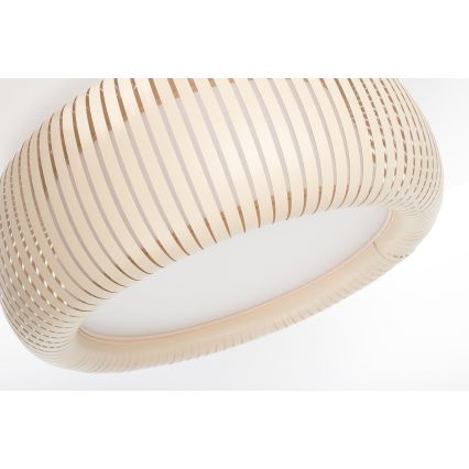 Loftlampe STRIPES 2xE27/40W/230V Ø 55 cm creme/hvid