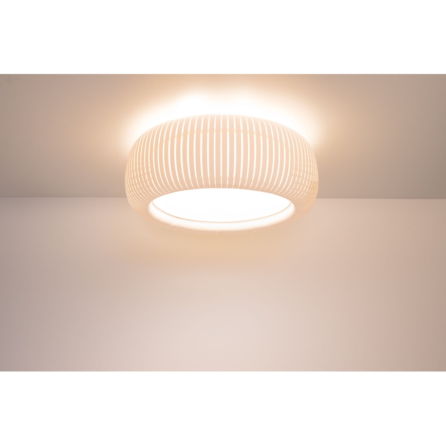Loftlampe STRIPES 2xE27/40W/230V Ø 55 cm hvid/creme