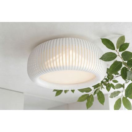 Loftlampe STRIPES 2xE27/40W/230V Ø 55 cm hvid/creme