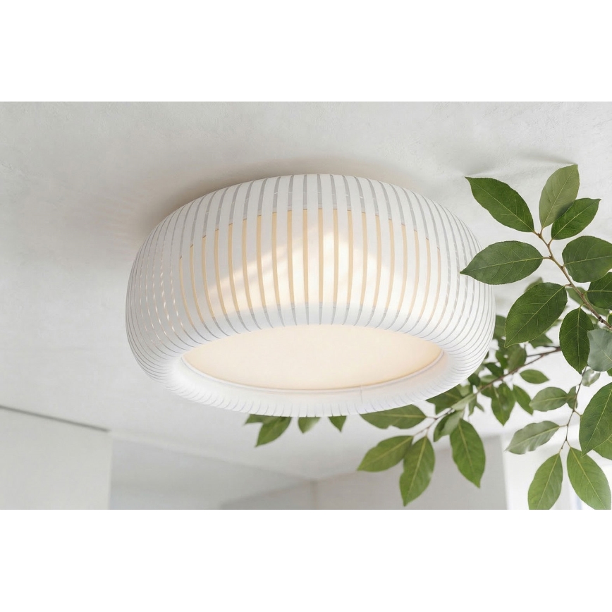 Loftlampe STRIPES 2xE27/40W/230V Ø 55 cm hvid/creme