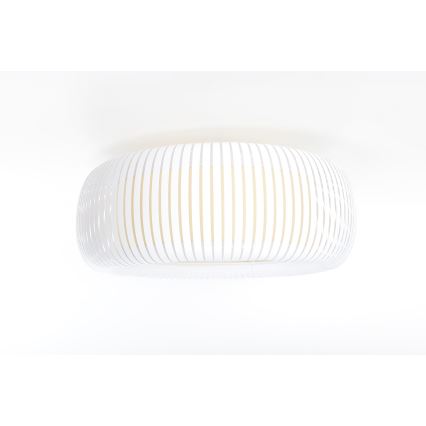 Loftlampe STRIPES 2xE27/40W/230V Ø 55 cm hvid/creme