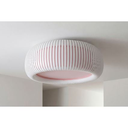 Loftlampe STRIPES 2xE27/40W/230V Ø 55 cm hvid/lyserød