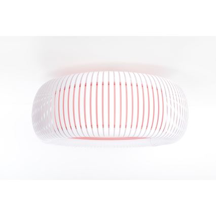 Loftlampe STRIPES 2xE27/40W/230V Ø 55 cm hvid/lyserød