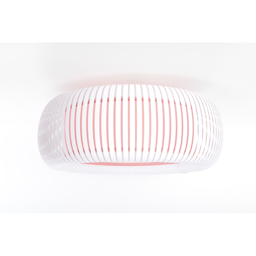 Loftlampe STRIPES 2xE27/40W/230V Ø 55 cm hvid/lyserød
