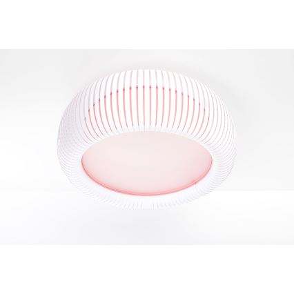Loftlampe STRIPES 2xE27/40W/230V Ø 55 cm hvid/lyserød