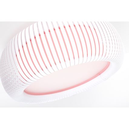 Loftlampe STRIPES 2xE27/40W/230V Ø 55 cm hvid/lyserød