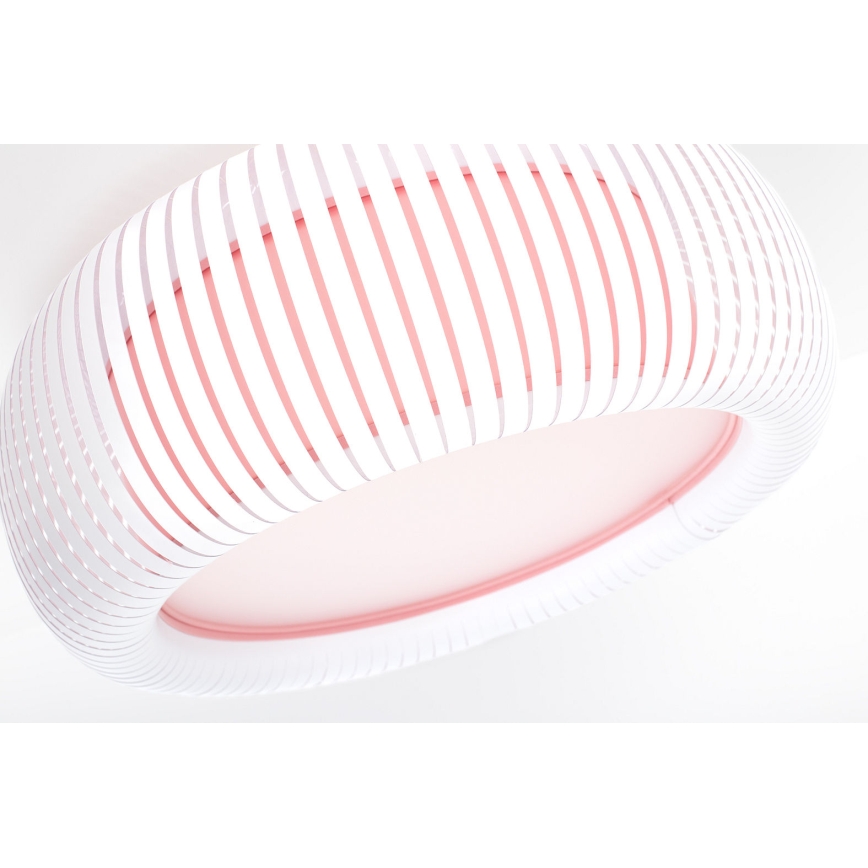 Loftlampe STRIPES 2xE27/40W/230V Ø 55 cm hvid/lyserød