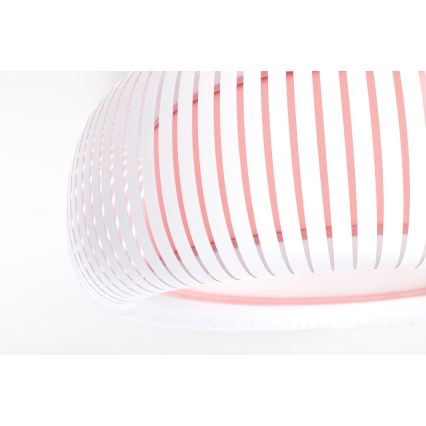 Loftlampe STRIPES 2xE27/40W/230V Ø 55 cm hvid/lyserød