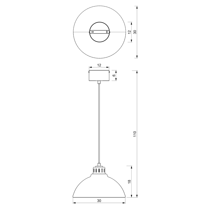 Loftlampe på kabel SVEN 1xE27/15W/230V rød