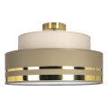 Loftlampe TAMI 1xE27/60W/230V beige/brun/guldfarvet