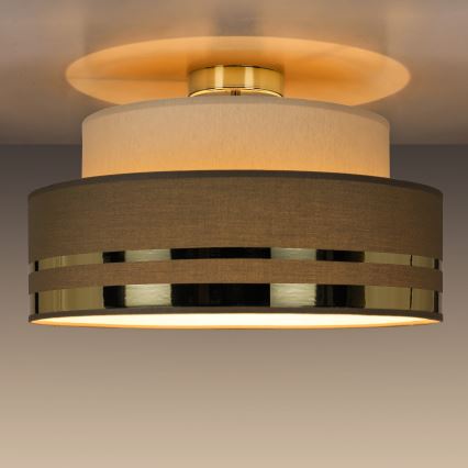Loftlampe TAMI 1xE27/60W/230V beige/brun/guldfarvet