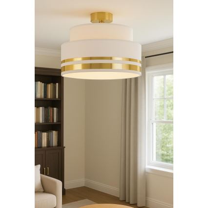 Loftlampe TAMI 1xE27/60W/230V beige/guldfarvet