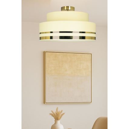 Loftlampe TAMI 1xE27/60W/230V beige/guldfarvet