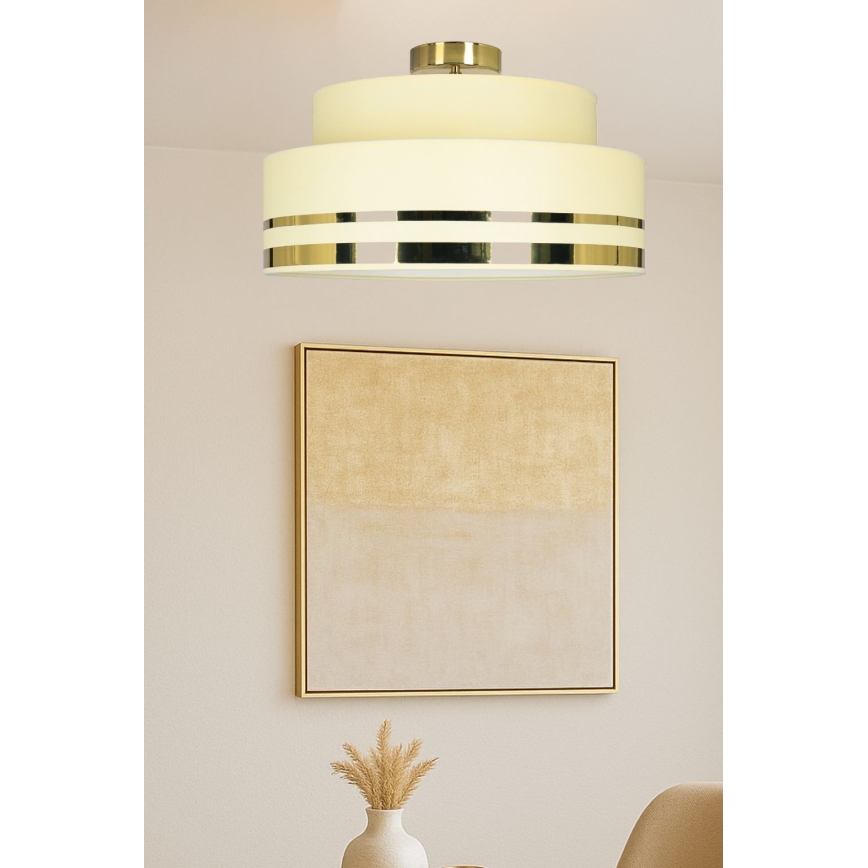 Loftlampe TAMI 1xE27/60W/230V beige/guldfarvet