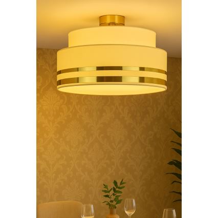 Loftlampe TAMI 1xE27/60W/230V beige/guldfarvet
