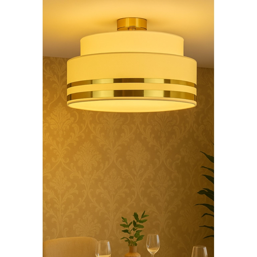 Loftlampe TAMI 1xE27/60W/230V beige/guldfarvet