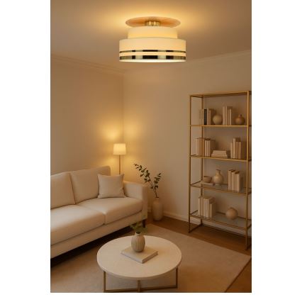 Loftlampe TAMI 1xE27/60W/230V beige/guldfarvet