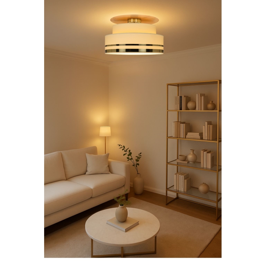 Loftlampe TAMI 1xE27/60W/230V beige/guldfarvet