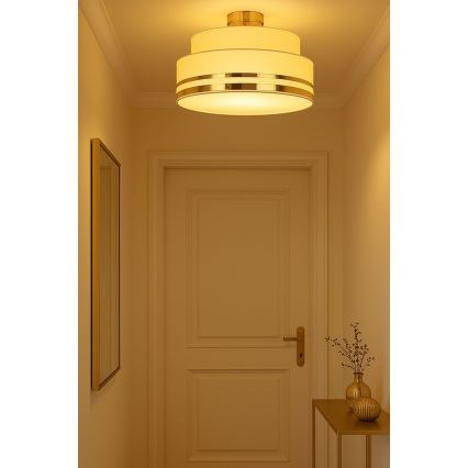 Loftlampe TAMI 1xE27/60W/230V beige/guldfarvet