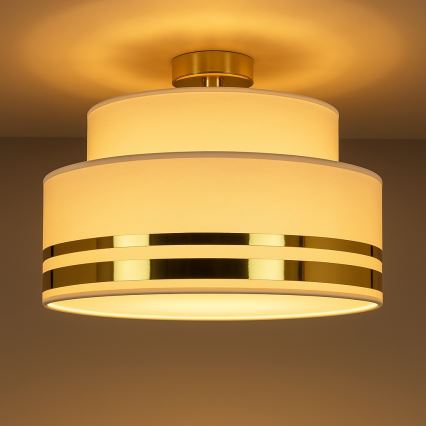 Loftlampe TAMI 1xE27/60W/230V beige/guldfarvet