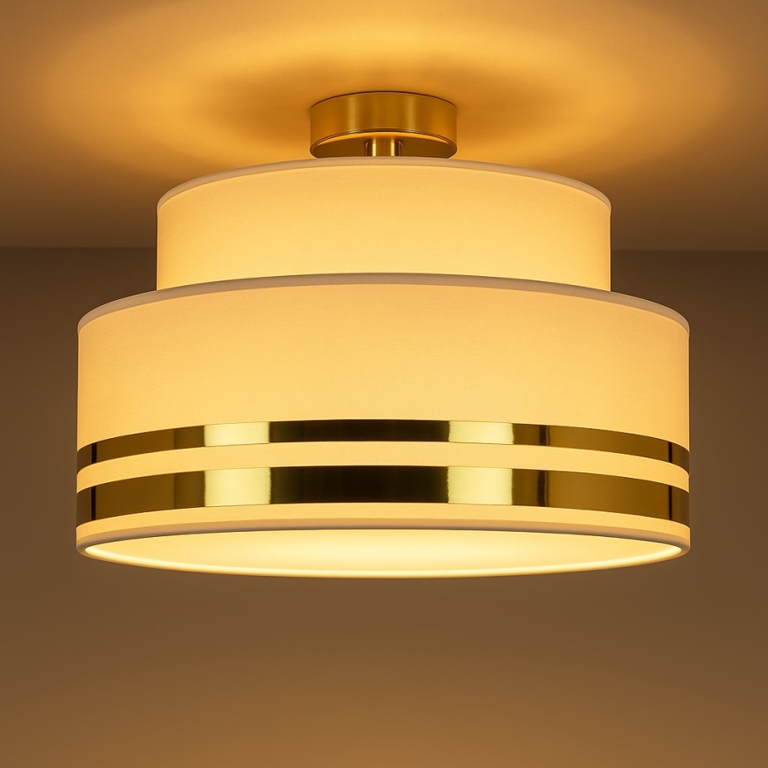 Loftlampe TAMI 1xE27/60W/230V beige/guldfarvet