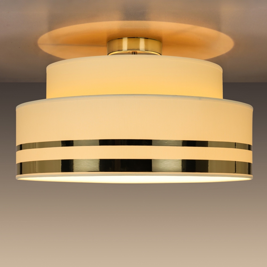 Loftlampe TAMI 1xE27/60W/230V beige/guldfarvet