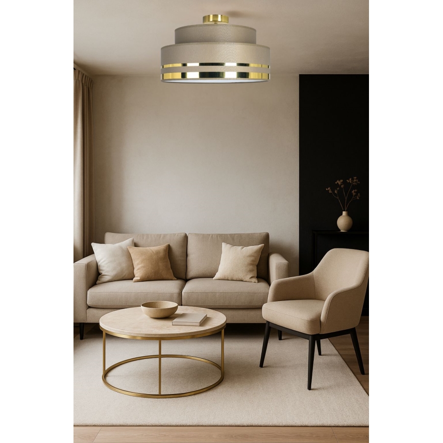 Loftlampe TAMI 1xE27/60W/230V brun/guldfarvet