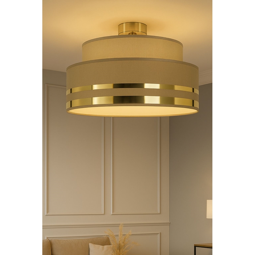 Loftlampe TAMI 1xE27/60W/230V brun/guldfarvet