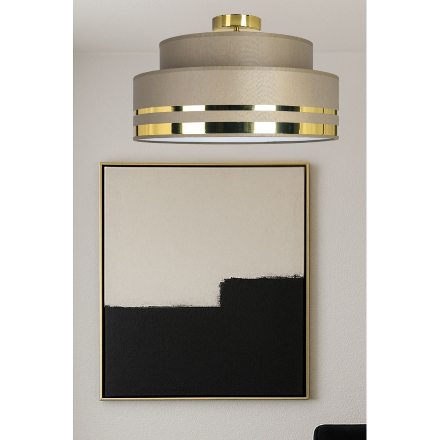 Loftlampe TAMI 1xE27/60W/230V brun/guldfarvet
