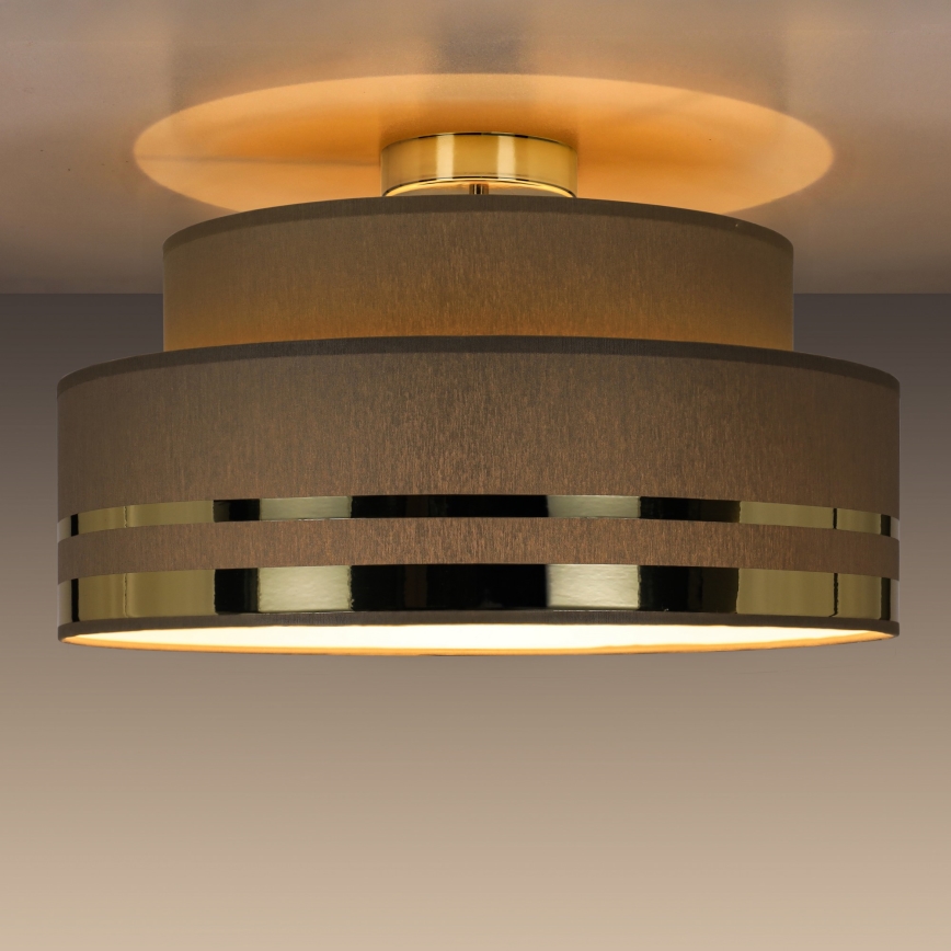 Loftlampe TAMI 1xE27/60W/230V brun/guldfarvet