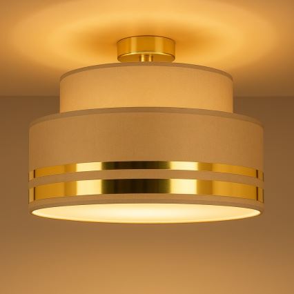 Loftlampe TAMI 1xE27/60W/230V brun/guldfarvet