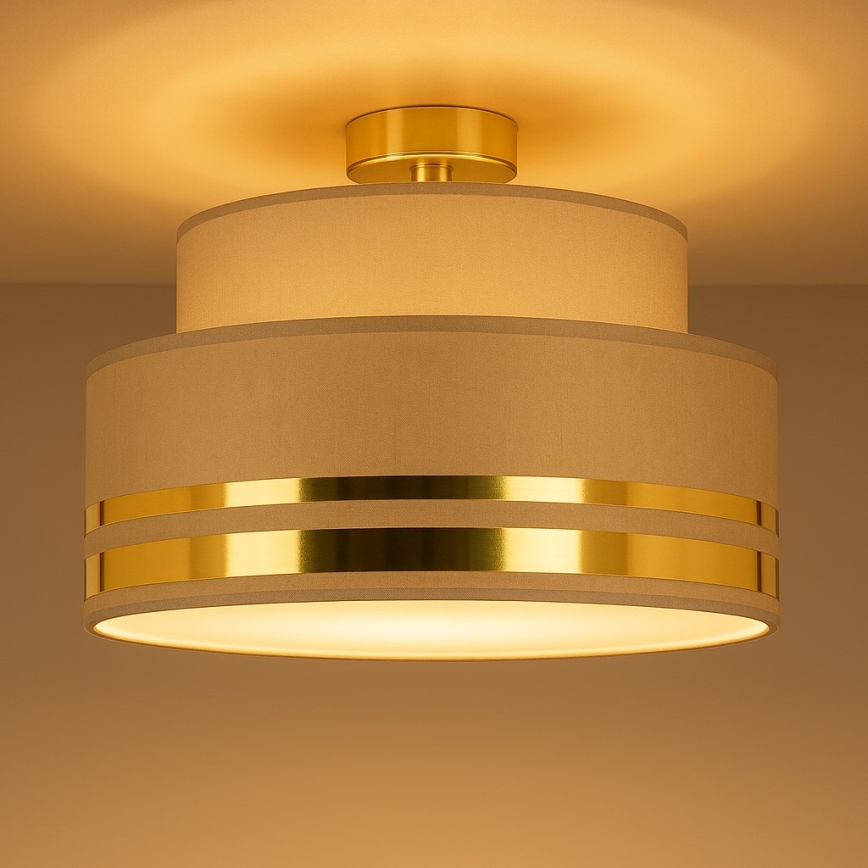 Loftlampe TAMI 1xE27/60W/230V brun/guldfarvet