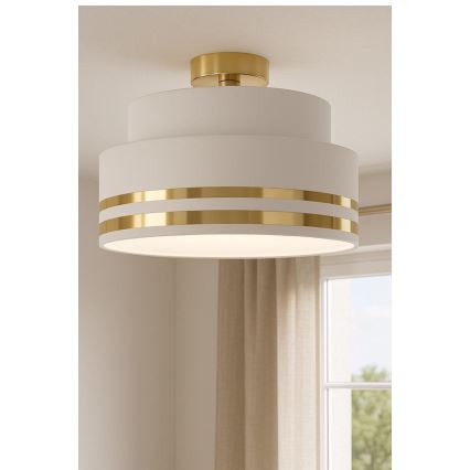 Loftlampe TAMI 1xE27/60W/230V cremefarvet/guldfarvet